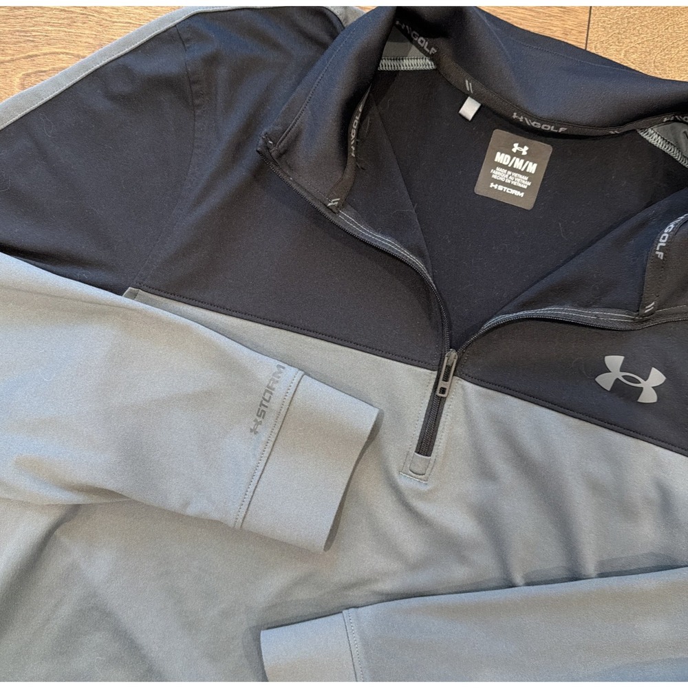Under Armour Storm Men's Gray & Black Quarter-Zip Pullover Performance Jacket M